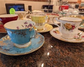 Assorted Tea Cups - Aynsley, Rosina, Elizabethan, Royal Grafton