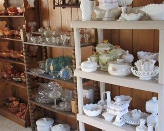 Milk Glass, "Fostoria" cubic, Marigold Carnival ALL under $5