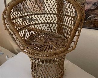 12” wicker doll chair