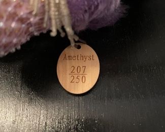 9” Raikes beaded bear signed
Amethyst 
207 / 250