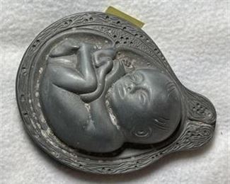 Lot 67 9 Bid(s)
1960s Vintage Pharmaceutical Pewter Paperweight Fetus Parke-Davis Tabron RARE