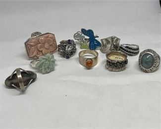 Lot 116 7 Bid(s)
10 .925 SIlver Rings Gross Weight 90g