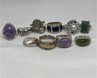 Lot 117 10 Bid(s)
10 .925 SIlver Rings Gross Weight 78.6g