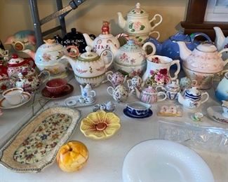 Tea for one collection, miniature cups and saucers 