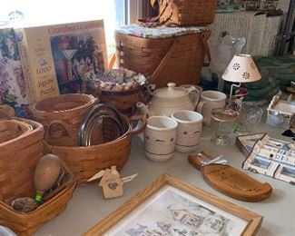 Longaberger baskets and pottery 