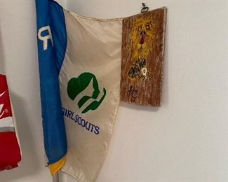 Vintage Girl Scout flag