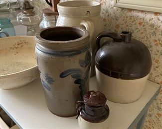 Vintage and antique salt glaze crocks from Alabama and DC
