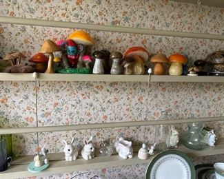 Tons of bunnies and vintage mushrooms