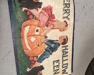 One of dozens of antique post cards this being a rare Halloween 