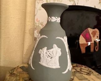 Wedgwood green jasperware vase