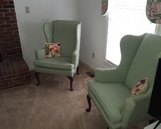 2 wing back chairs in great shape