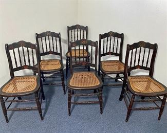 Set of 6 Antique Hitchcock-style painted chairs. 