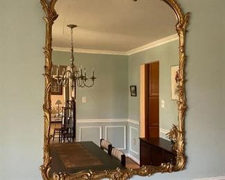 Beautiful antique gilded Rococo-style hallway mirror.