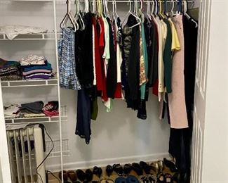 Women's clothing, sizes XS, small & medium. Most shoes are size 7.5. 