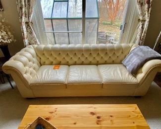 Ekornes white leather sofa.
