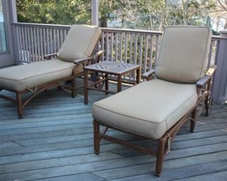 Castelle two chaise lounges & side table