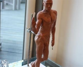 Molded clay nude figure