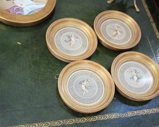 Small round cherub framed prints