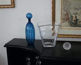 Armando Poggi green & blue decanter