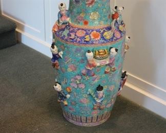 Chinese floor vase with boys playing
