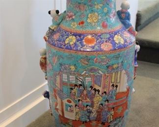 Chinese floor vase with boys playing