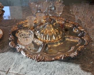 Large silver plate centerpiece