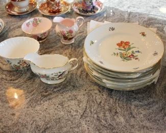 B & G floral plates