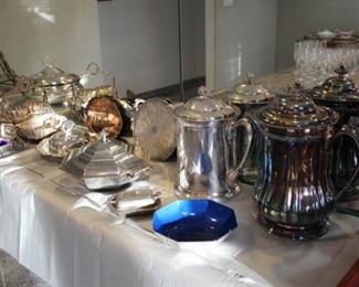 Silver plate serving pieces