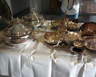 Silver plate serving pieces
