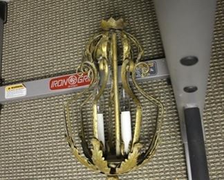 Gilt metal ceiling fixture