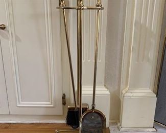 Brass fireplace tools