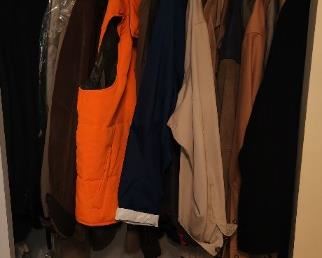 hunting vests and jackets--Ralph Lauren, Schaefer Ranch ware, Johnston & murphy, suede.leather, slicker