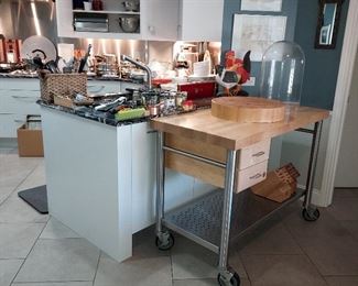 "Boos Block" Kitchen Island On Wheels