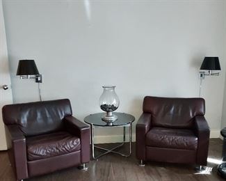 Danish Modern Leather Armchairs