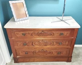 Antique Marble Topped Chest