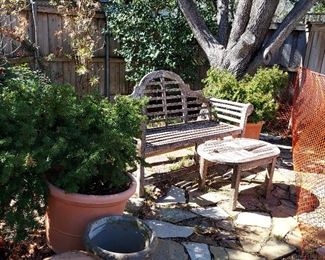 Garden Bench, Pots