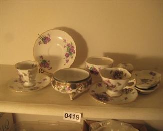 Rossetti hand painted Spring Violets tea cup set