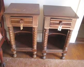 Tall wooden end tables
