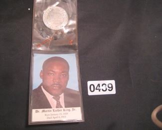 Commemorative Dr. Martin Luther King Jr card and coin 