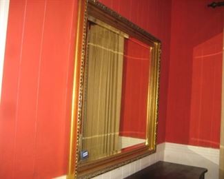 gold wooden antique beveled mirror