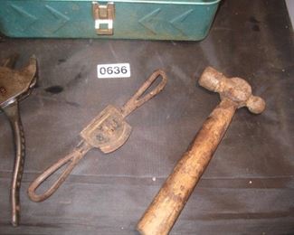 WWII plier  ball peen hammer