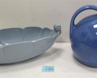 BLUE BALL PITCHER AND ABINGTON LOW BOWL