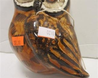 VINTAGE ENGLISH PORCELAIN STRING HOLDER IN FORM OF AN OWL - BABBACOMBE ENGLAND