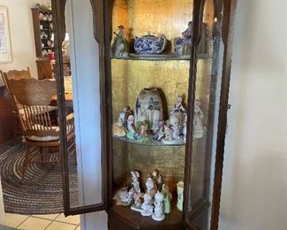 Beautiful China cabinet filled with collectible figurines! Porcelain, ceramics...