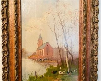 $80 19th century oil on canvas Dutch 19x15 unsigned 
