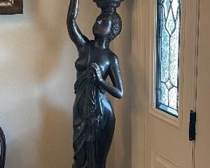 $280 Life size maiden spelter 80x13 to top of plant 