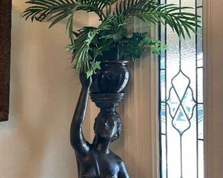 $280 Life size maiden spelter 80x13 to top of plant 