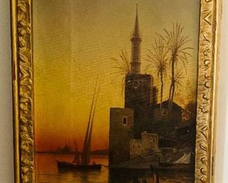 - Orientalist oil on canvas signed 12x21