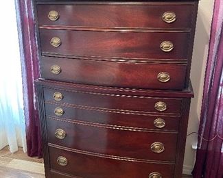 $250 Tall chest Hepplewhite style very good condition