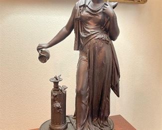 $200 Set of 2 figural metal lamps 